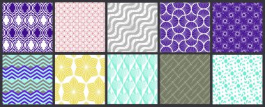 Basit geometrik dokular. Kusursuz geometrik minimalist desenlerin toplanması. Arka planlar ve duvar kağıtları. Tekstil süsü. Düzgünce gruplandırılmış ve katmanlanmış sürükleme ve kumaş paletine bırak.