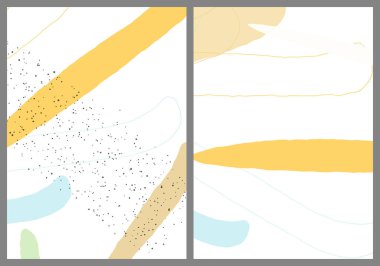 Düz arkaplanda doğrusal soyut çizim. Çağdaş kompozisyon. Modern sanat, baskı ya da poster. Leke ve çizgilerle dokulu doğal bir renk. Renkleri eşleştir.