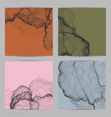 Çok ince bir ağ şekli. Soyut 3D bilgisayar modelleme bilim geometrisi. Gelişigüzel parçacıklarla etkileşen fütüristik ses dalgası. Düz dünyevi arkaplanda büyüyen küf dokusu.