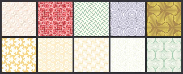 Textura Geométrica Simple Colección Patrones Geométricos Minimalistas Sin Costuras Fondos — Vector de stock