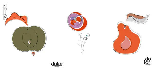 Logo Artistique Vectoriel Dessiné Main Abstrait Isolé Sur Blanc Illustration — Image vectorielle