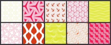 Basit geometrik dokular. Kusursuz geometrik minimalist desenlerin toplanması. Arka planlar ve duvar kağıtları. Tekstil süsü. Düzgünce gruplandırılmış ve katmanlanmış sürükleme ve kumaş paletine bırak.