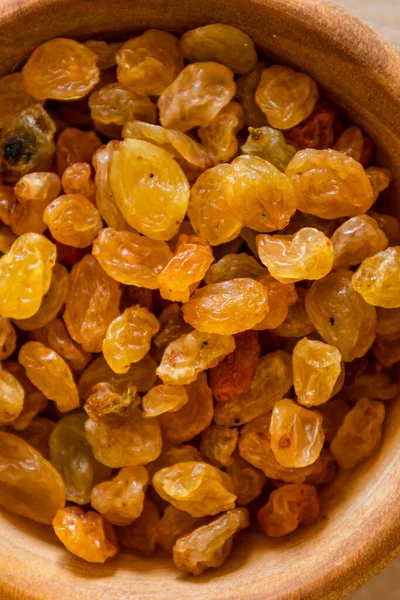 Golden Raisins Close Bowl — Stock Photo, Image