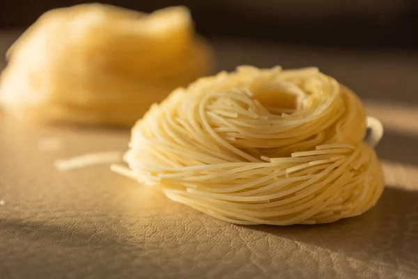 Klassisch Trockene Italienische Nudeln Aus Nächster Nähe — Stockfoto