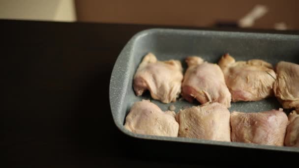 Raw Chicken Table Home Kitchen — Wideo stockowe