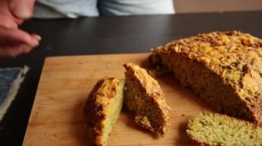 homemade soda bread with zucchini and cheddar cheese