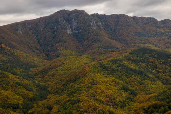 Bulgarian Rhodope mountains fall scene