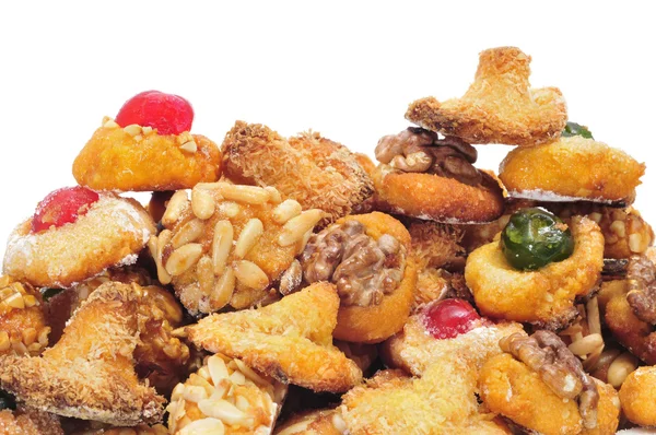 Panellety, typowe wyroby cukiernicze z Katalonii, w Hiszpanii, w wszystkich świętych h — Zdjęcie stockowe