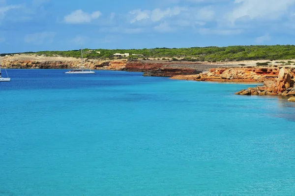 Cala Saona coast-Formentera, Baleár-szigetek, Spanyolország — Stock Fotó