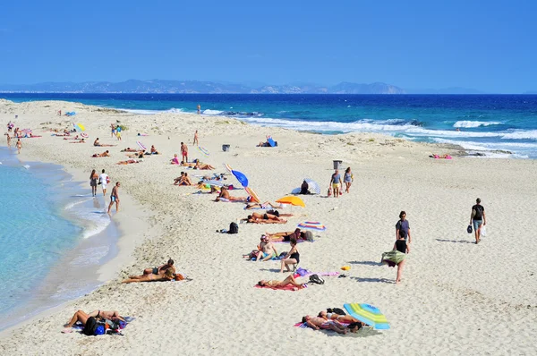 SES illetes plaży w formentera, Baleary, Hiszpania — Zdjęcie stockowe