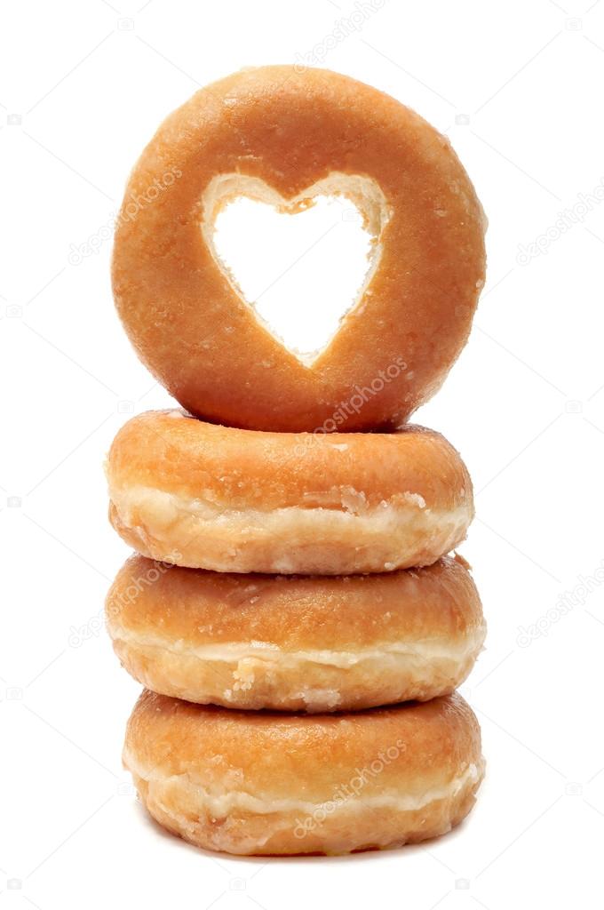 Donuts with a heart shaped hole