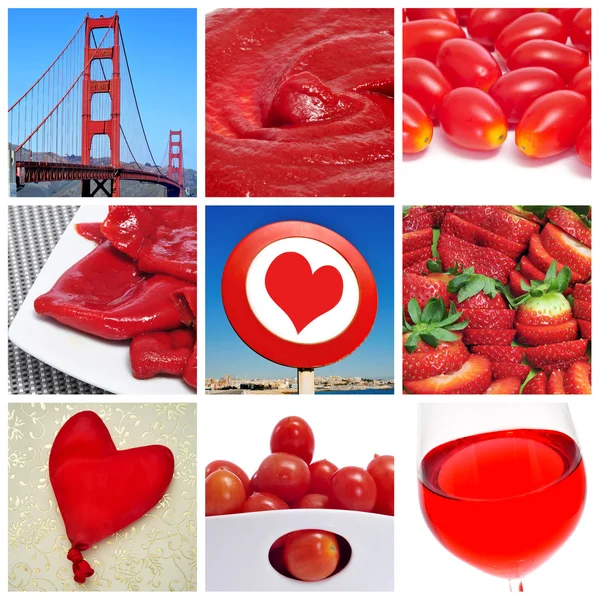 Rote Collage — Stockfoto