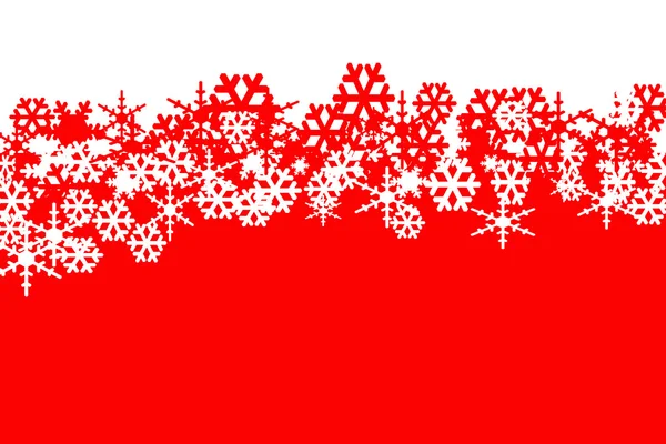 Rode en witte sneeuwvlokken — Stockfoto