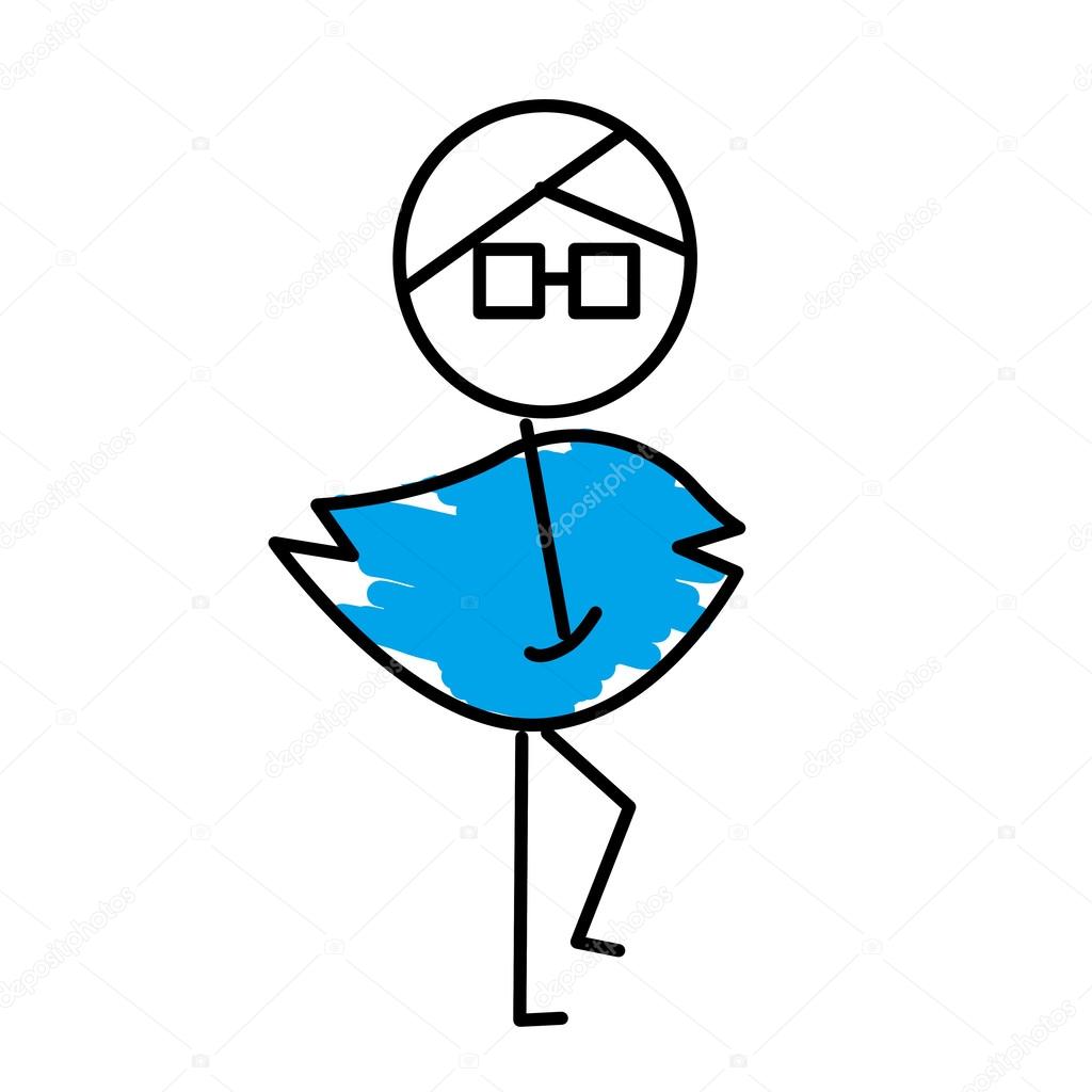 An illustration of a guy with the icon of a social network
