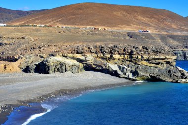 siyah kum plaj ajuy, fuerteventura, İspanya