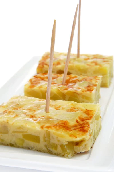 Коржик de patatas, Іспанська картопля omelete — стокове фото
