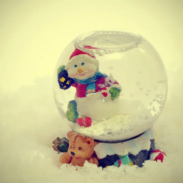 Kerstsneeuwbol — Stockfoto