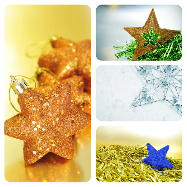 Kerstmis sterren collage — Stockfoto