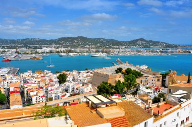 eski şehir ve liman Ibiza kent, Balear Adaları, İspanya