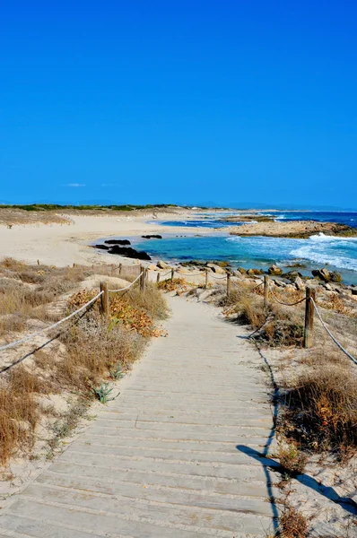 Llevant stranden in formentera, Balearen, Spanje — Stockfoto