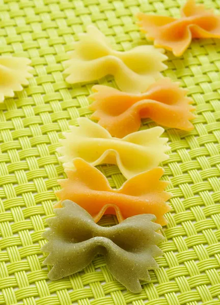 Uncooked vegetables farfalle — Stock Photo, Image