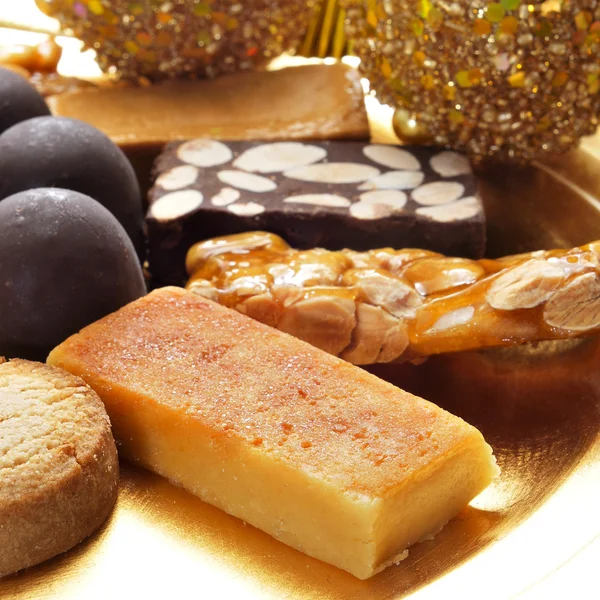 Turron, mantecados and polvorones, typical spanish christmas swe — Stock Photo, Image