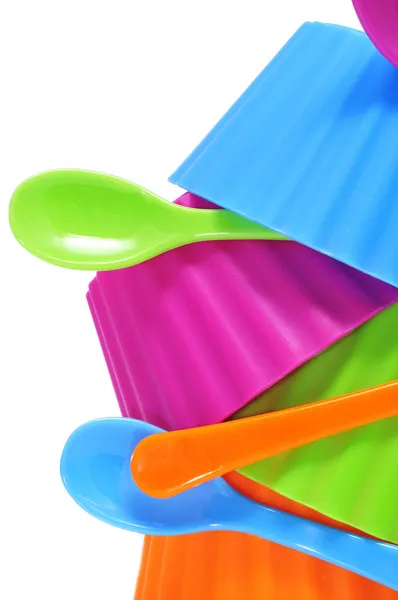 Plastic bowls — Stock Photo, Image