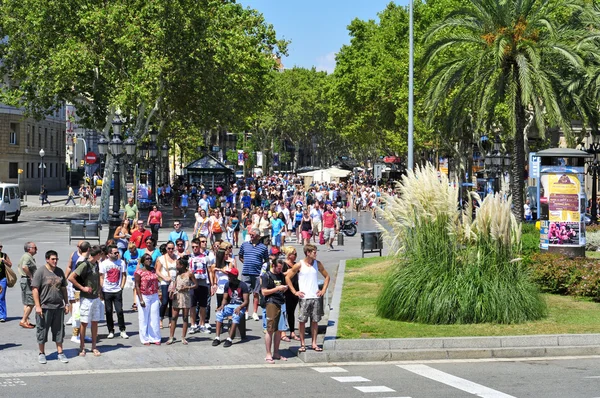 La rambla, in barcelona, Spanje — Stockfoto