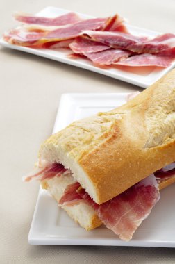 Spanish serrano ham sandwich