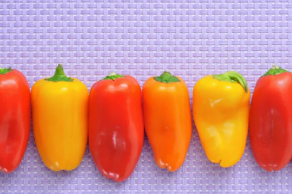 Sweet bite peppers of different colors — Stock Photo, Image