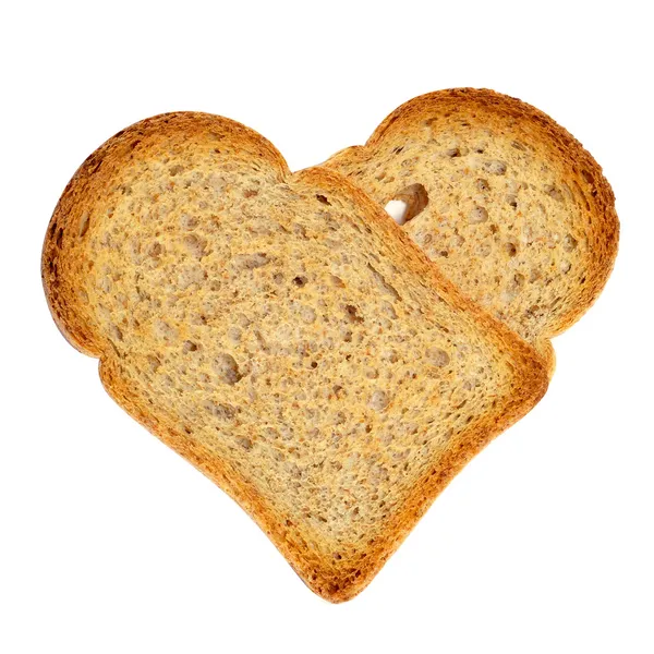 Heart-shaped bread rusks — Stock Photo, Image