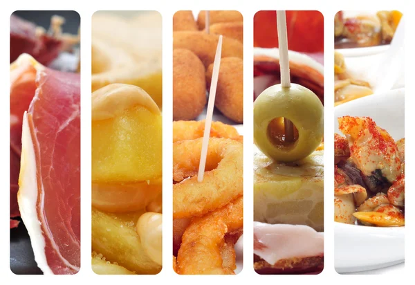 Collage de tapas españolas — Foto de Stock