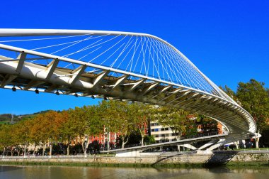 Zubizuri Bridge in Bilbao, Spain clipart
