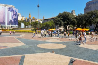 Plaza catalunya in barcelona, Spanje
