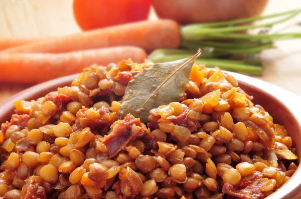 Spanish lentil stew — Stock Photo, Image