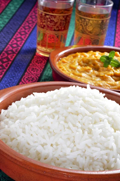 Basmati rice and korma curry — Stock Photo, Image