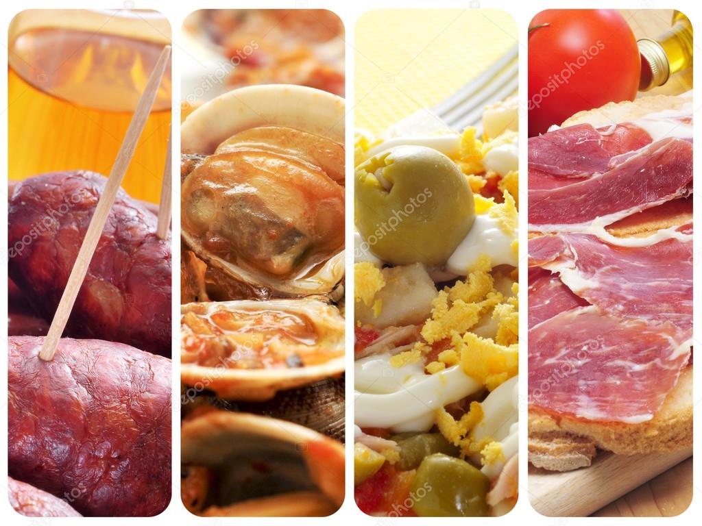 spanish tapas and dishes collage