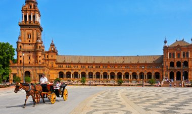 İspanya, Seville 'deki Plaza de Espana