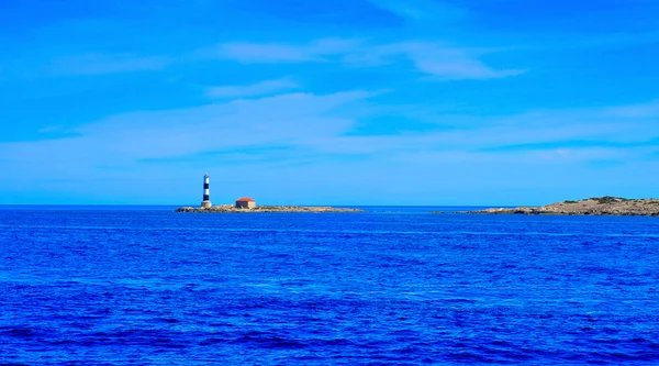 Maják v illa des porcs v formentera, Baleárské ostrovy, Španělsko — Stock fotografie