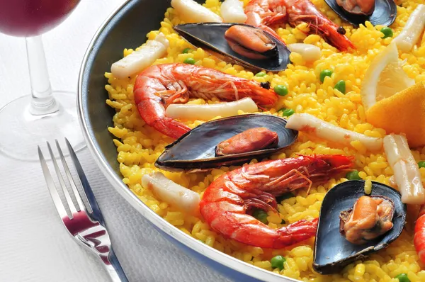 Španělská paella — Stock fotografie