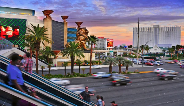 Las Vegas Strip ao pôr do sol, Las Vegas, Estados Unidos da América — Fotografia de Stock