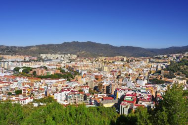 İspanya malaga şehir havadan görünümü