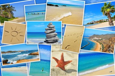 spanish beaches collage clipart