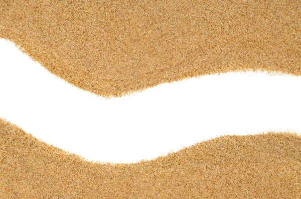 Areia sobre um fundo branco — Fotografia de Stock