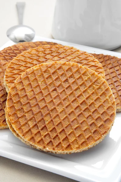 Stroopwafels, typical dutch cookies filled with syrup — Stock Photo, Image