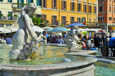 Roma, İtalya 'daki Piazza Navona