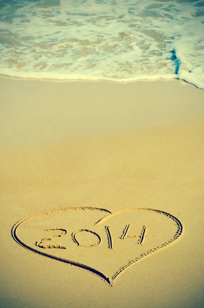 2014 on the beach — Stock Photo, Image