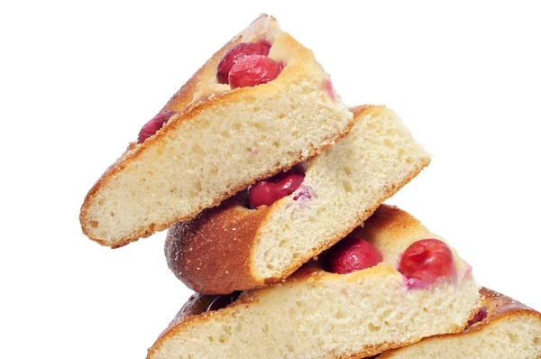 Coca amb cireres, tarta típica de Cataluña, España, con cerezas —  Fotos de Stock