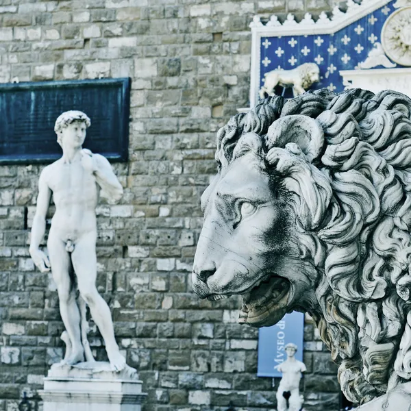 Réplica do David por Michelangelo em Florença, Itália — Fotografia de Stock