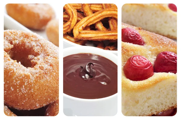 Spanish pastries collage — Stock Photo, Image